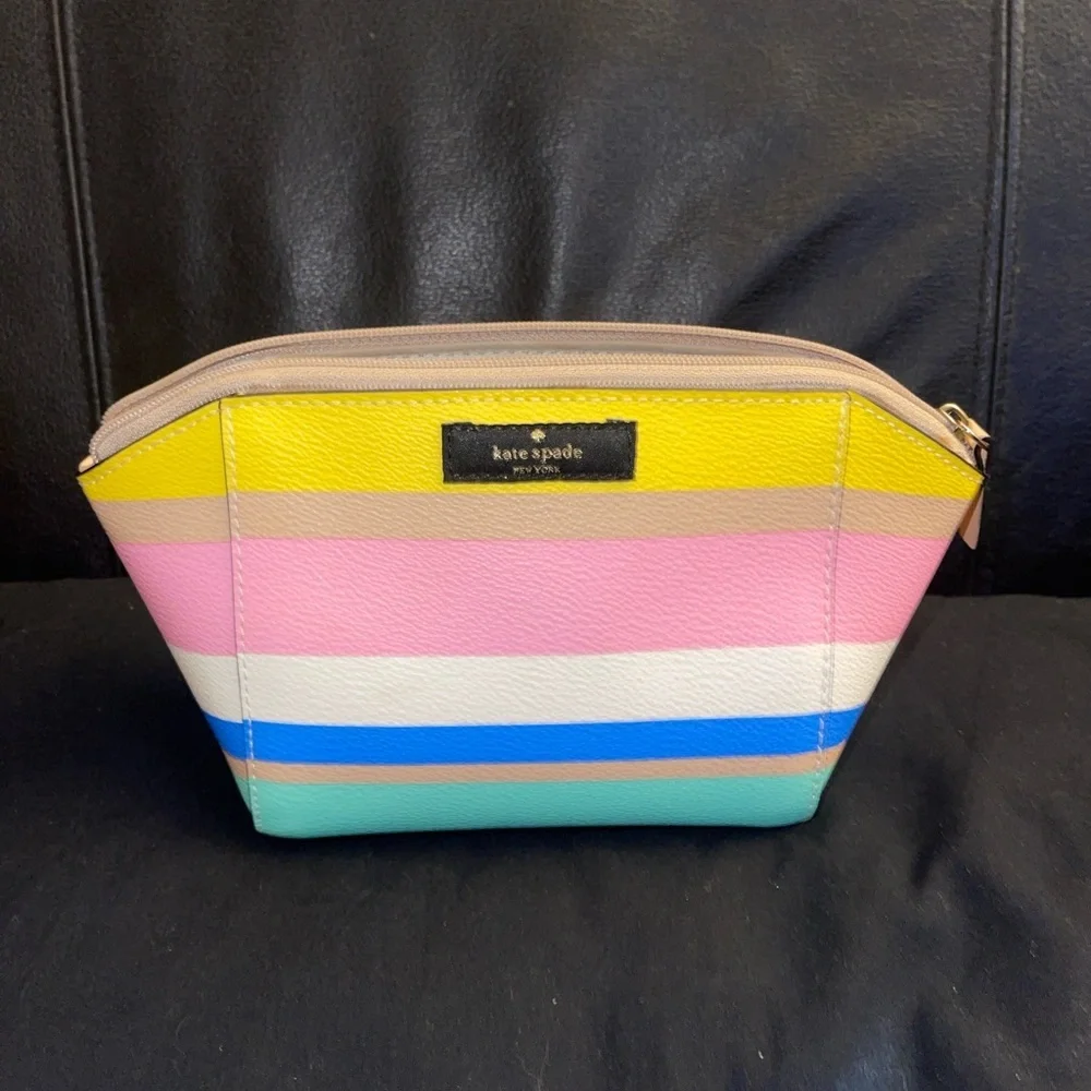 Kate Spade Colorful Striped Cosmetic Bag